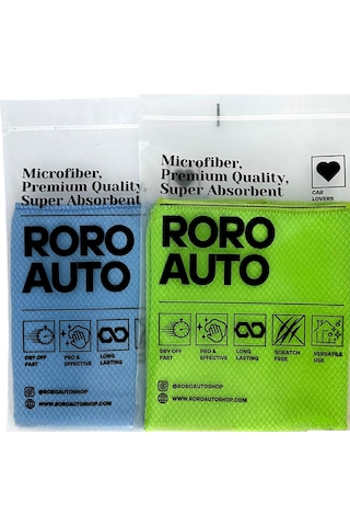 Roro Auto Olimpos Mikrofiber Oto Cam Bezi İkili 40x40