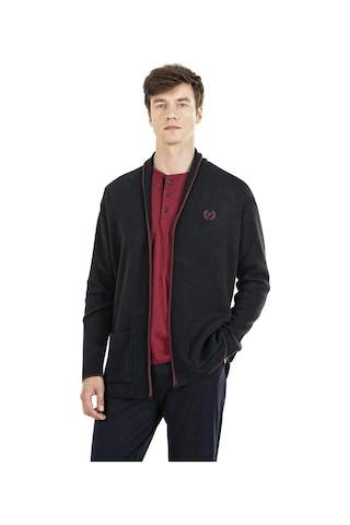 Pierre Cardin 5630 Erkek Triko Sabahlıklılı Uzun Kollu Pijama Takımı-lacivert Lacivert