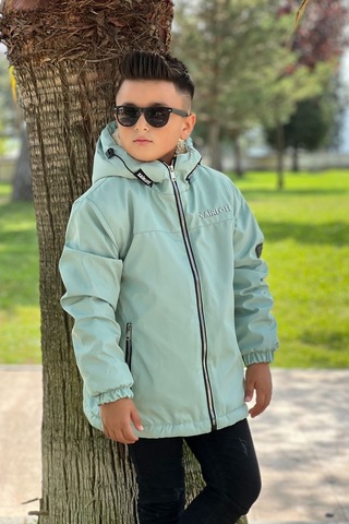 Erkek Çocuk Sabit Kapüşonlu Metal Armalı İçi Kürklü Mont Km3987 Mint