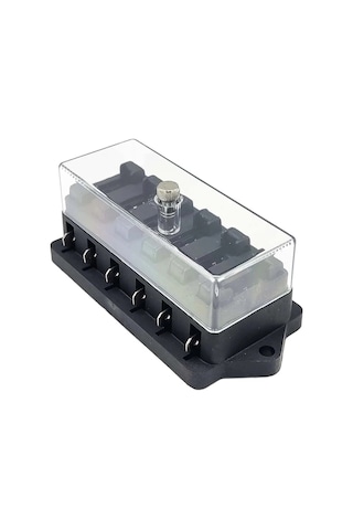 6 Kanallı Bıçak Sigorta Kutusu - Şeffaf Kapaklı 12v 24v