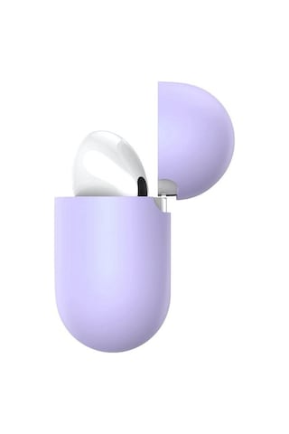 Baseus Super Thin Silica Gel Apple Uyumlu AirPods Pro İnce Silikon Kılıf Mor