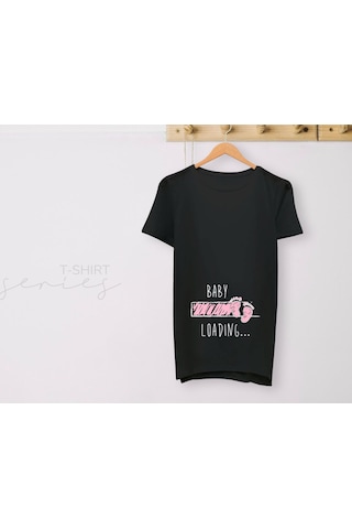 Bk Gift Espri Tasarımlı Siyah Hamile Tişörtü, Hamileye Hediye, Yeni Anne Hediyesi, Arkadaşa Hediye-10 001