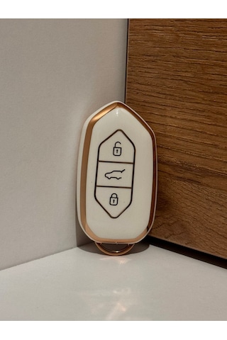 Amblemli Togg T10x-t10f Uyumlu Anahtar Kılıfı Beyaz