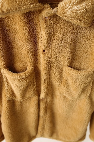 Unisex Camel Düğme Detaylı Cepli Peluş Ceket Camel