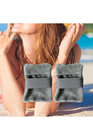 Dolıty 2x Kum Temizleme Çantası Açık Hava Su Küçük-gri Gri