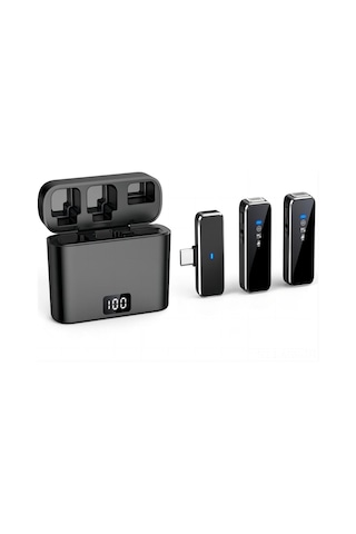 Moveevo 2.4ghz Şarj Kutulu Kablosuz Mikrofon - Akıllı Gürültü Azaltma, Canlı Yayın/videoya Uygun, 2 Alıcı İle Hızlı Bağlanma, 33 Saat Kullanim Süresi