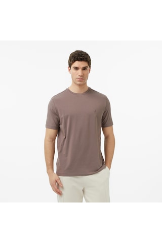 Nautica Erkek Kahverengi Regular Fit T-shirt Düz V65361t Kahverengi