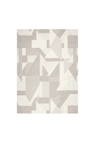 Modern Krem Geometrik Desenli Sisal Halı Dokuma Salon Ve Mutfak Halısı Çok Renkli