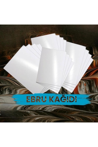 Ebru Kağıdı A4 25 Li Beyaz Ebru Sanatı Kâğıdı Marbling Paper Set