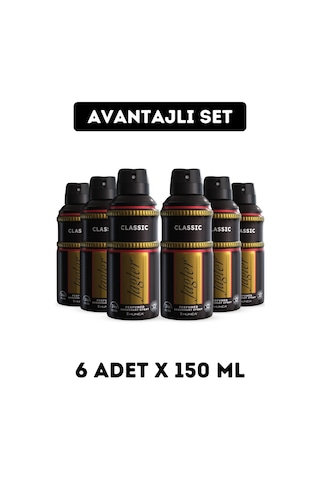 Erkek Deodorant Classic 150 Ml 6 Adet