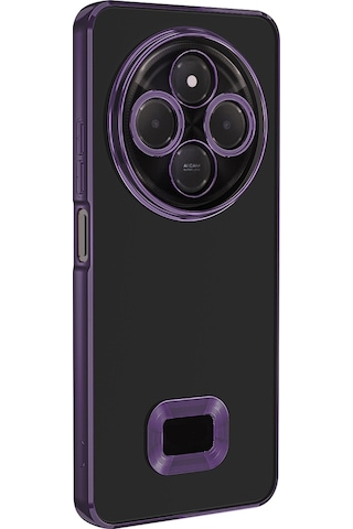 Xiaomi Redmi 14c 4g Kılıf Kamera Korumalı Logo Gösteren Zore Omega Kapak Derin Mor