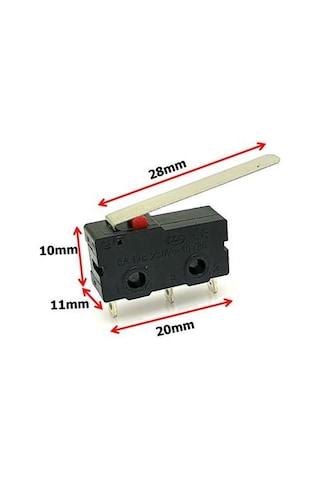 Electroon Tf-64 28 Mm Micro Switch Lehim Bacaklı 10 Adet