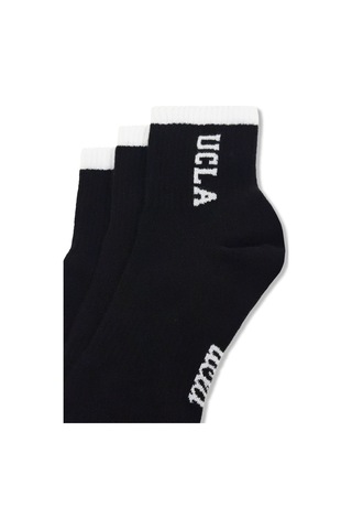 Ucla Julıo 3'lü Siyah Uzun Jakarlı Pamuk Standard Fit Unisex Çorap