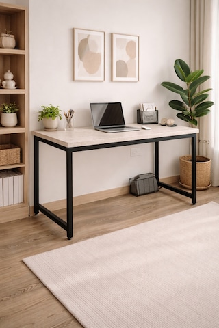 Merkür/siyah 60 X 120 Cm Çalışma Masası, Bilgisayar Masası, Yemek Masası, Metal Ayaklı 120x60