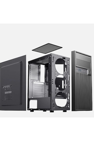 Powerboost VK-1651 500W Mid Tower Bilgisayar Kasası Siyah