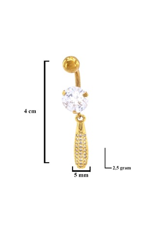 Ferizz Altın Kaplama Zirkon Taşlı Piercing Prc-123