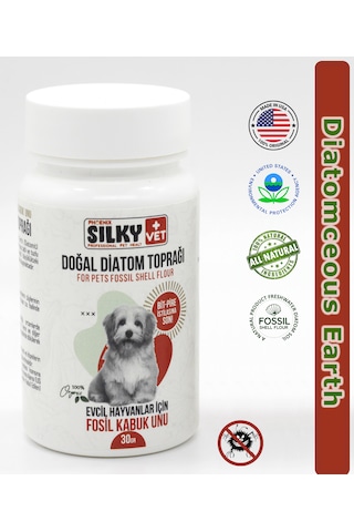 Silky Vet+ Köpek Bit Pire Parazit Engelleyici Doğal Diatom Toprağı 30 G