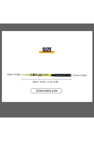 Jeehugo Kuruşak 2.1m Karbon Fiber Olta Av Ağacı, Ultra Hafif, Genişletilebilir, Katlanabilir, Kaymazsız Tutamaklı, Ağ Başsız