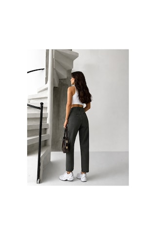 Kene Jeans Kahve Tint Bacak Taşlı Mom Jeans Kahve Tint