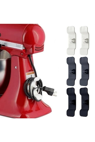 6& 39 Lı Pratik Kablo Toparlayıcı Yapışkanlı Klips Mutfak Air Fryer Kettle Kahve Tost Makinası Çok Renkli