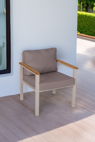 Neokas Balkon Mobilyası, Bahçe Takımı, 1 Koltuk, Kafe Koltuğu, Bekleme Alanı Koltuğu Beyaz