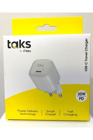 5tp02b Taks Tp02 30w Pd Usb-c Seyahat Hızlı Şarj Aleti , Beyaz