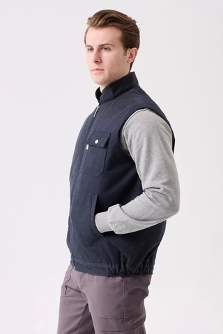 Kışlık Gabardin Yelek Erkek İş Güvenliği Galanthus Outdoor Sıcak Tutucu Rüzgar Geçirmez Lacivert