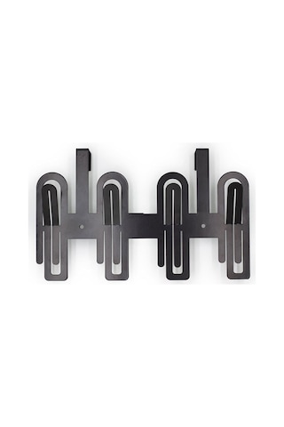 Metal Modern Desenli Çok Amaçlı Metal Kapı Arkası Askılığı Siyah Çok Renkli
