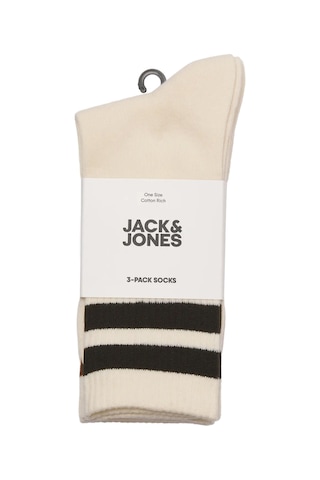 Jack & Jones Erkek Jactravıs Marka Logolu 3'lü Çorap 12260082 Krem