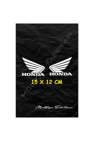 Honda Kanat Sticker Folyo - Beyaz - 15 X 12 Cm 2'li Set