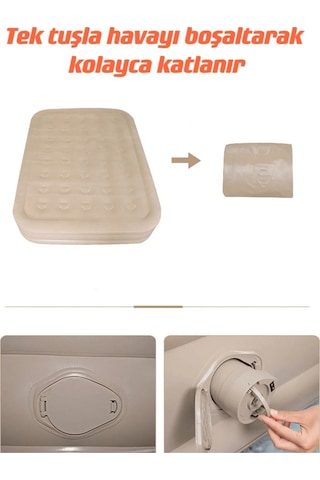 Shufa Şişme Kendinden Elektrikli Pompalı Yatak 152x198x40 Cm Krem