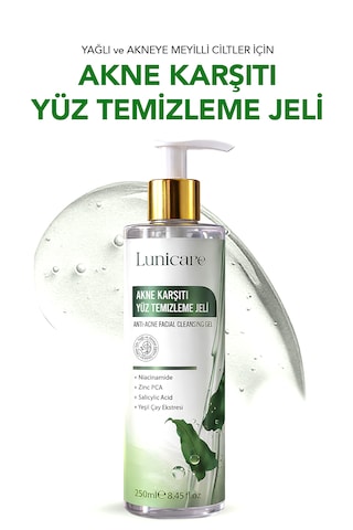 Lunicare Yağlı Ve Akneye Eğilimli Ciltler İçin Yüz Temizleme Jeli 250 Ml