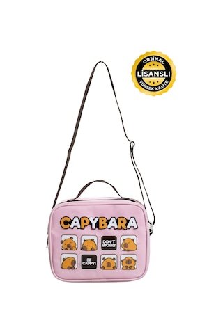 Capybara Orijinal Lisanslı Beslenme Çantası Su Geçirmez Ve Isı Pembe