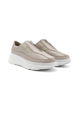 Gönderi(R) Gönderi R Bej Antik Fermuarlı Dolgu Taban Hakiki Deri Sneaker Bej