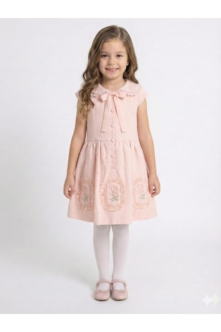 Xo Kids Kız Çocuk Elbise + Bolero 4-7 Yaş 52120 Pudra