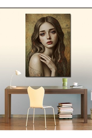 Kanvas Tablo Portre Ve Zarif Bakış 50cmx70cm