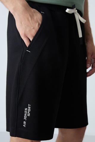 Tommy Life Siyah Pamuklu Kalın Yumuşak Dokulu Standart Fit Basic Erkek Şort - 81278 Siyah