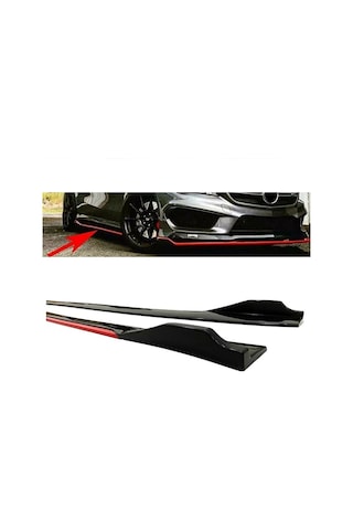 Citroen C3 2002-2009 Kırmızı Şeritli Renkli Yan Marşpiyel 2 Adet Piona Black