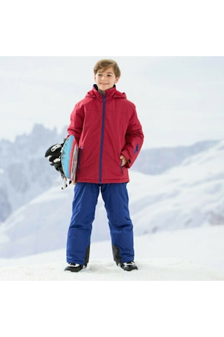 Pocopiano Çocuk Kayak Snowboard Mont Pantolon Takım Kırmızı - Mavi