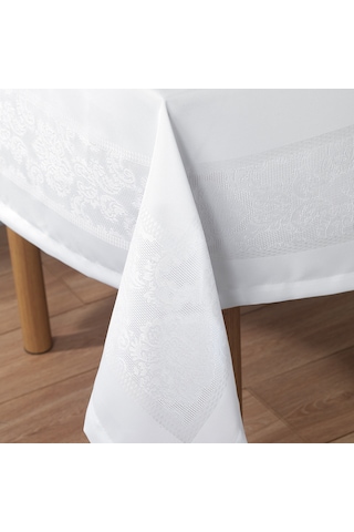 Schafer Home Amar Masa Örtüsü 150x220cm 1 Parça - Beyaz Beyaz