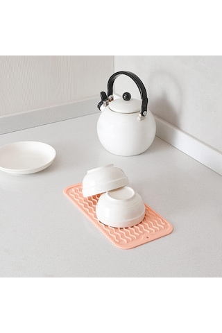 Çok Amaçlı Bulaşık Kurutma Matı, Mutfak İçin Silikon Mat Pembe-a Mürdüm