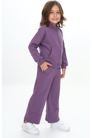 Toontoy Kız Çocuk Mood Nakışlı Eşofman Takım Mor