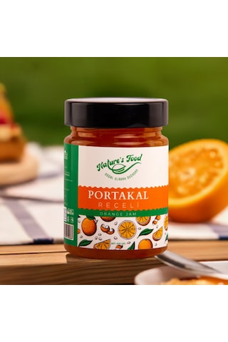 Portakal Reçeli Premium Series 400gr Cam Şişe %65 Portakal Doğal İçerik Doğal Tat Nature's Food