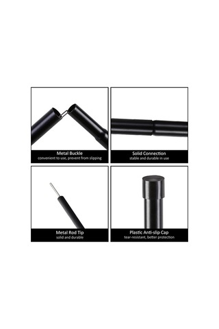 Artfulabode Tenteleri Tenteleri Siyah Şemsiye Mekan Dış Direkleri Destek Çubukları Çerçeve Çadırı Çadır Aksesuarları Adet/set 2 Gp Siyah