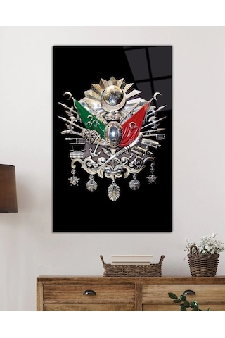 Miyrem Glasses Collection -a1^ Osmanlı Arması Tuğrası Cam Tablo