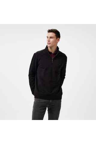 Nautica Erkek Siyah Regular Fit Sweatshirt Düz K47024t Siyah