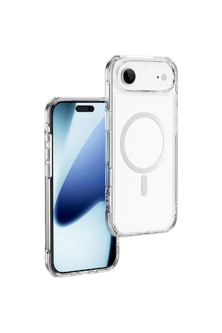 Apple Uyumlu iPhone 17 Air Kılıf M-safe Şarj Özellikli Wiwu Mcc-702 Titanyum Pro Serisi Sert Pc Kapak Şeffaf Şeffaf