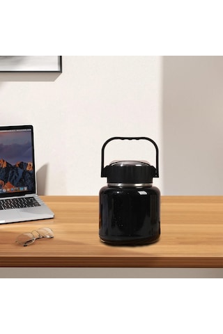 Çelik Mama Termosu Sıcak Veya Soğuk Yiyecekler İçin Öğle Yemeği Termosu 900 Ml - Siyah Siyah