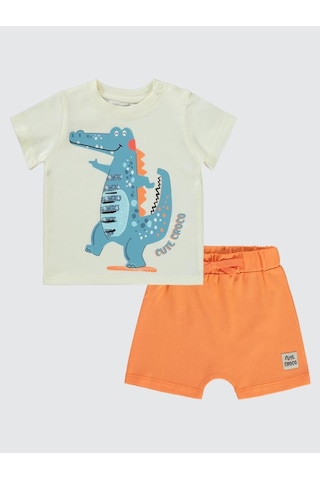 Civil Baby Cute Croco Baskılı 6-18 Ay Takım Krem
