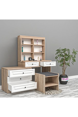 Bird Membran Makyaj Masası Mdf Siyah